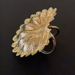 Vintage Brushed Gold Fan Neck Scarf Slide Clip